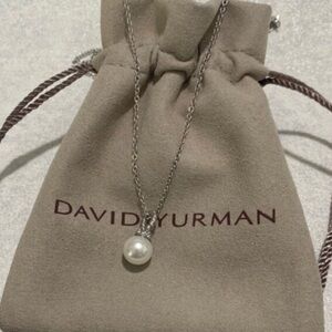David Yurman Silver Necklace with Pearl Pendant
